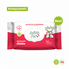 Carica l'immagine nel visualizzatore di Gallery, Salviettine Biodegradabili Clorexidina